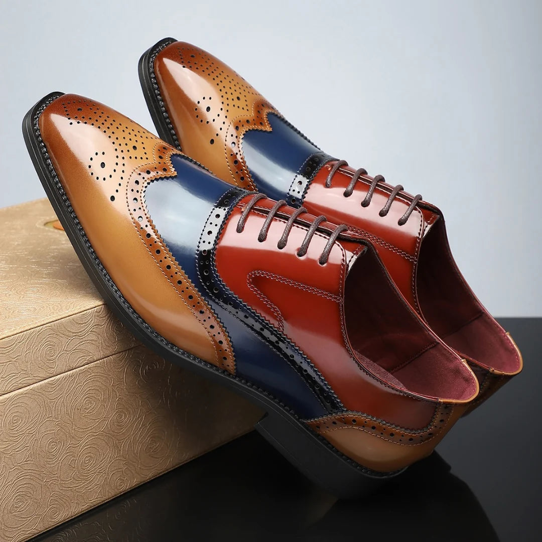 Men's Oxford Shoes Wingtip Brogue Leather Dress Shoes 5