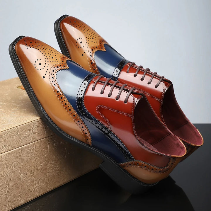 Men's Oxford Shoes Wingtip Brogue Leather Dress Shoes 5