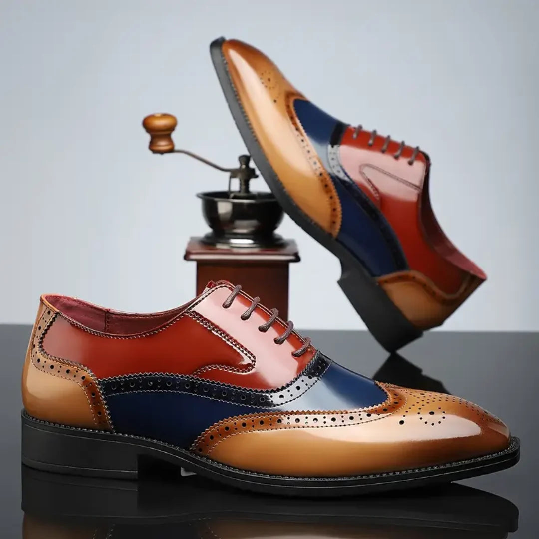 Men's Oxford Shoes Wingtip Brogue Leather Dress Shoes 7