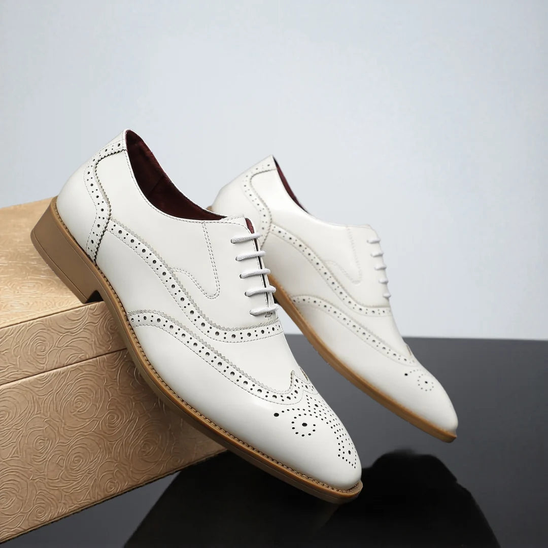 Men's Oxford Shoes Wingtip Brogue Leather Dress Shoes 8