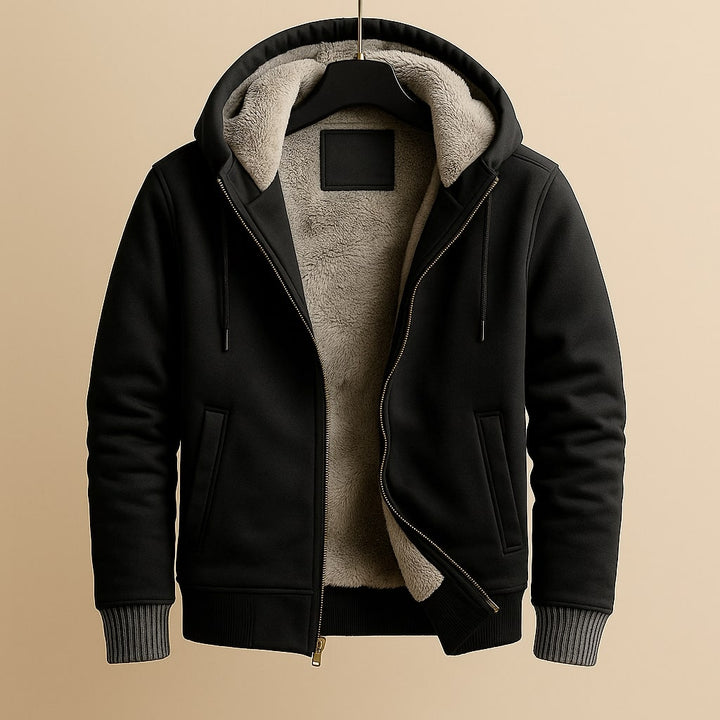 Men's Color-Block Hooded Fleece Jacket Winter Outerwear 4