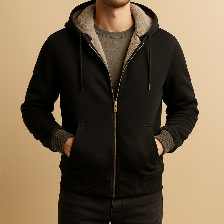 Men's Color-Block Hooded Fleece Jacket Winter Outerwear 5