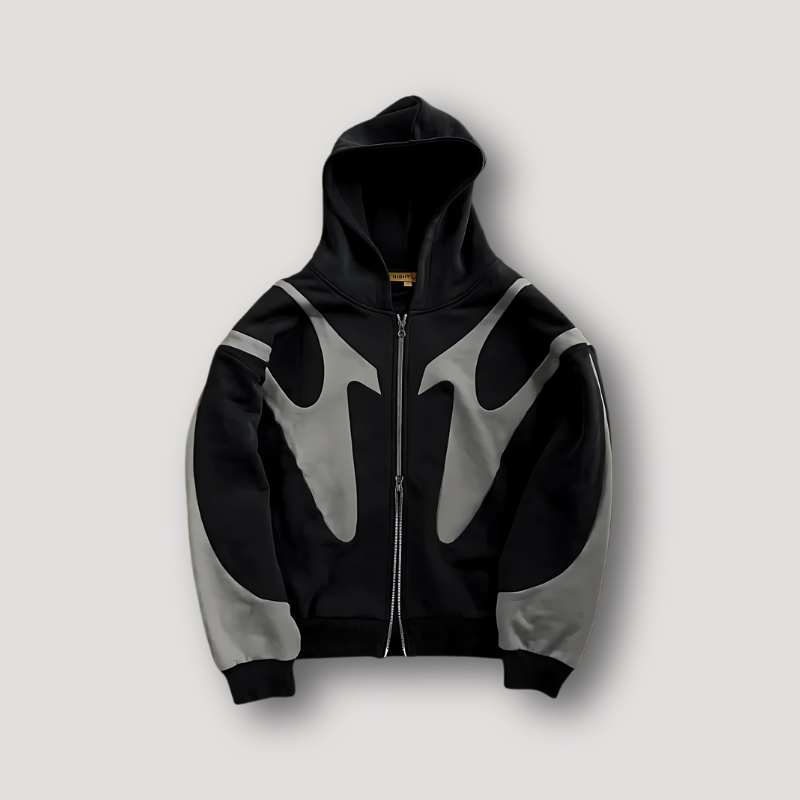 Men's Graphic Flame Pattern Zip Hoodie Casual Wear 1