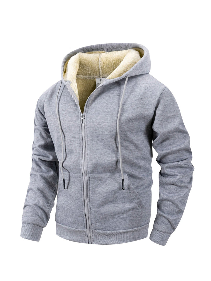 Men's Heavyweight Fleece Hooded Jacket for Winter Activities 2
