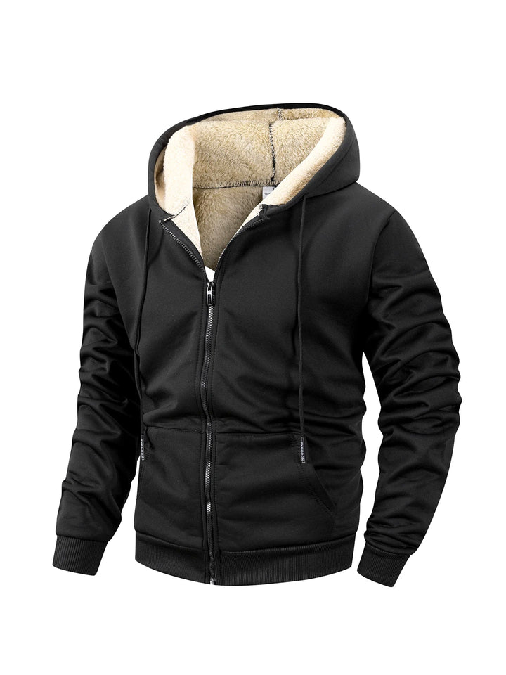 Men's Heavyweight Fleece Hooded Jacket for Winter Activities 5