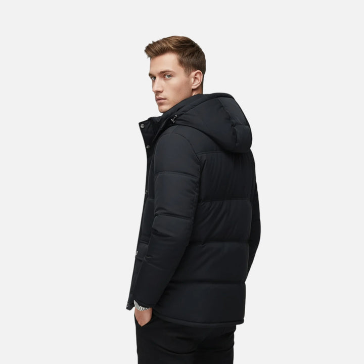 Men's Hooded Down Jacket Faux Fur Lined Puffer 2