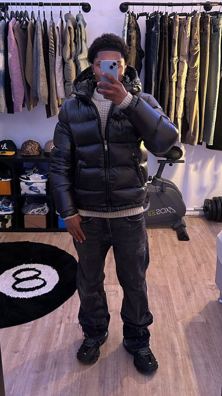 Men's Puffer Jacket Hooded Quilted Sherpa Lined 6