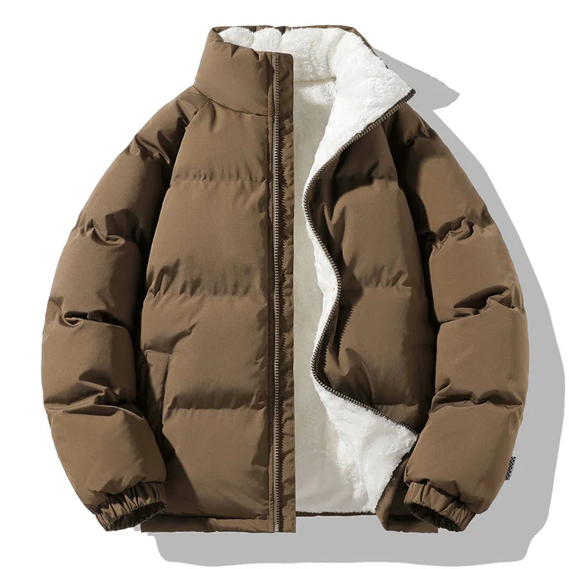 Men's Down Jacket Cotton Blend Insulated Puffer Fleece Lined 0