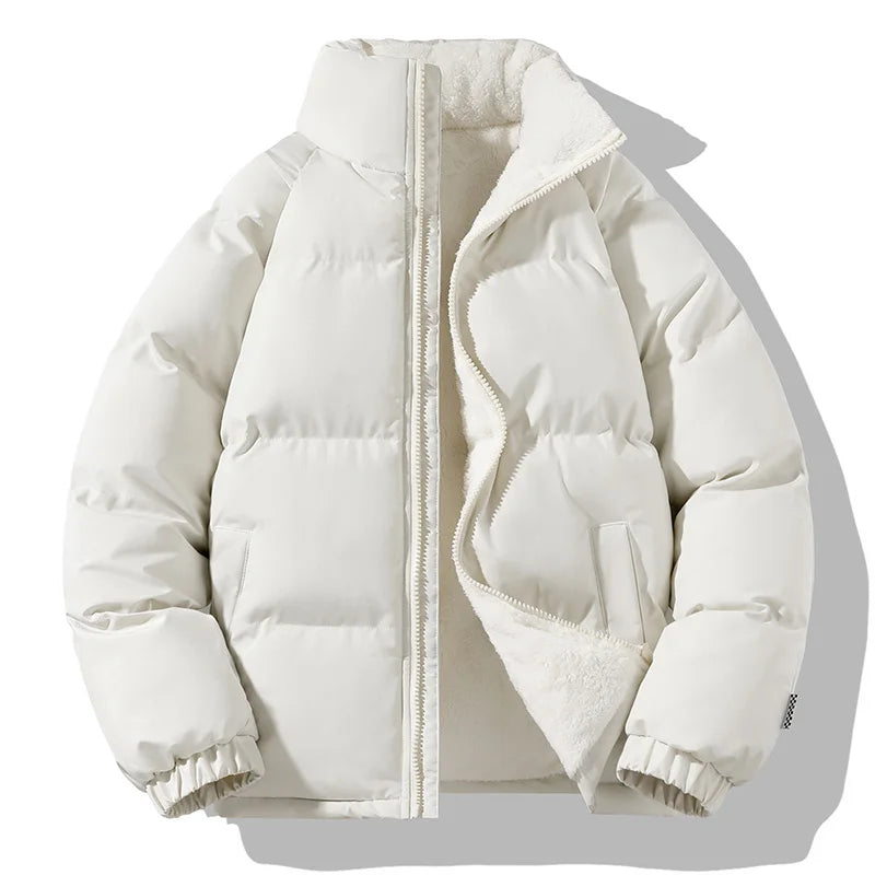 Men's Down Jacket Cotton Blend Insulated Puffer Fleece Lined 3