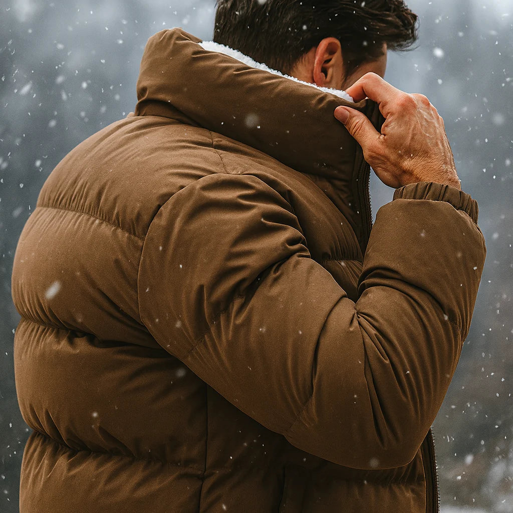 Men's Down Jacket Cotton Blend Insulated Puffer Fleece Lined 6
