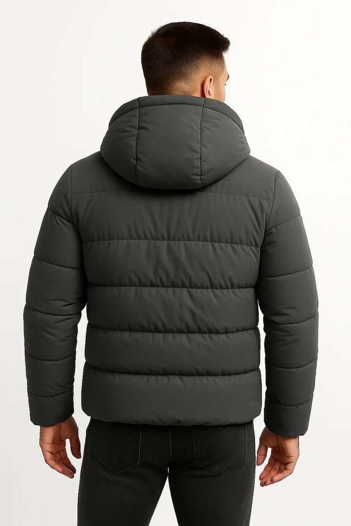 Men's Puffer Jacket Insulated Hooded Cotton Blend 1
