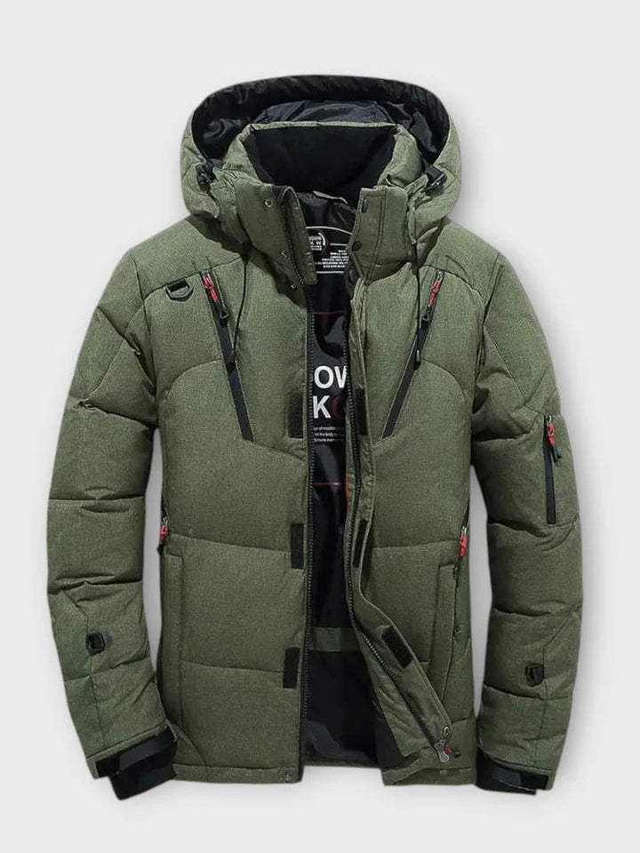 Men's Insulated Puffer Jacket Hooded Weather-Resistant 3