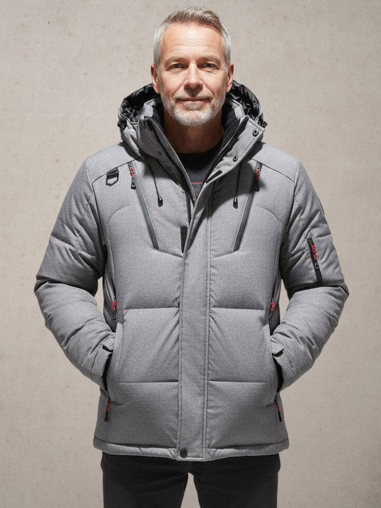 Men's Insulated Puffer Jacket Hooded Weather-Resistant 6