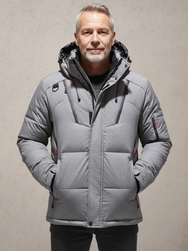 Men's Insulated Puffer Jacket Hooded Weather-Resistant 6