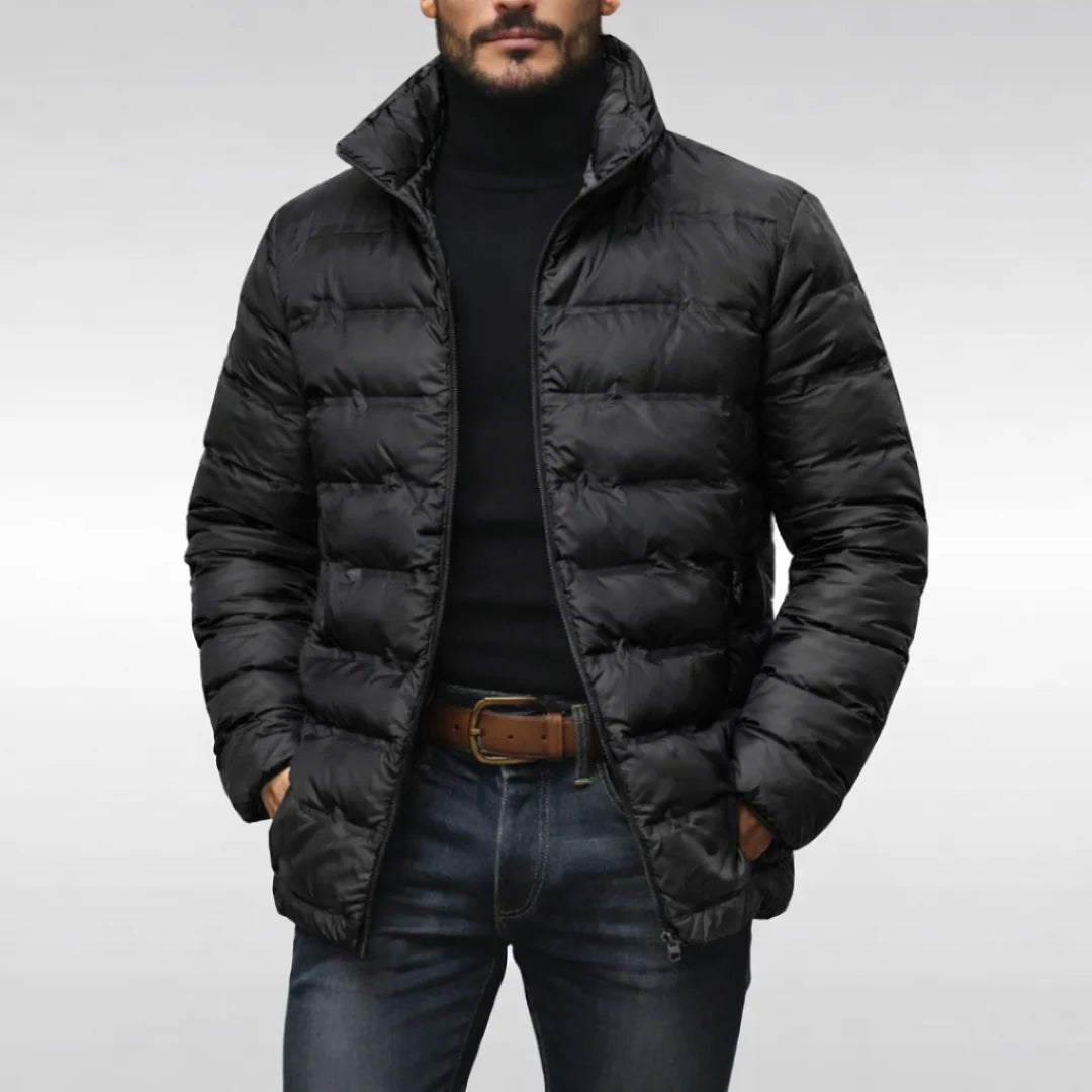 Men's Down Jacket Quilted Insulated Lightweight Puffer High Collar 3