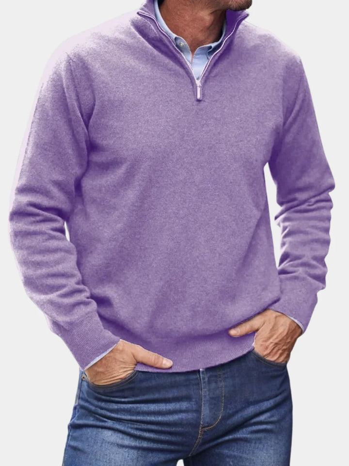 Mens Quarter Zip Jumper Knit Tailored Fit 1
