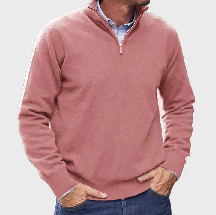 Mens Quarter Zip Jumper Knit Tailored Fit 6