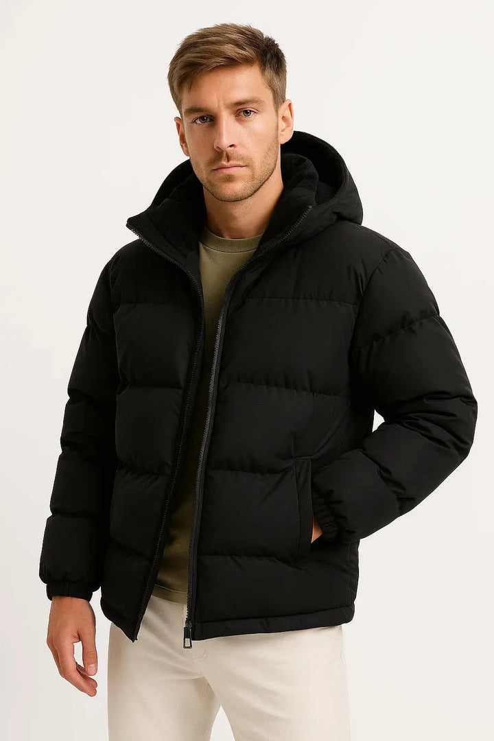 Men's Puffer Jacket Modern Insulated Hooded Lightweight 0