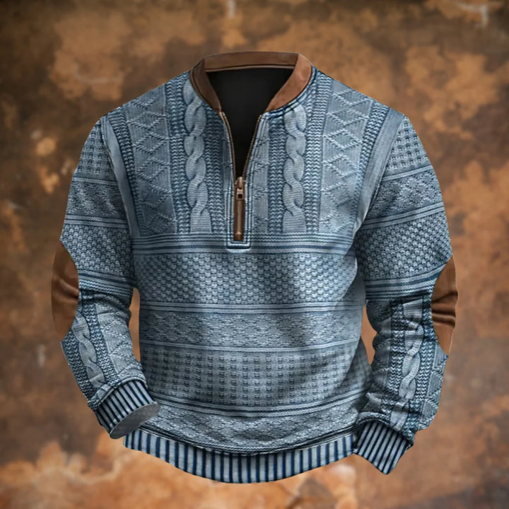 Mens Half Zip Jumper Textured Knit Cotton Blend 0