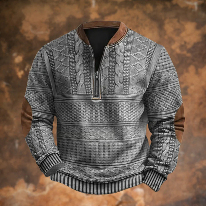 Mens Half Zip Jumper Textured Knit Cotton Blend 5