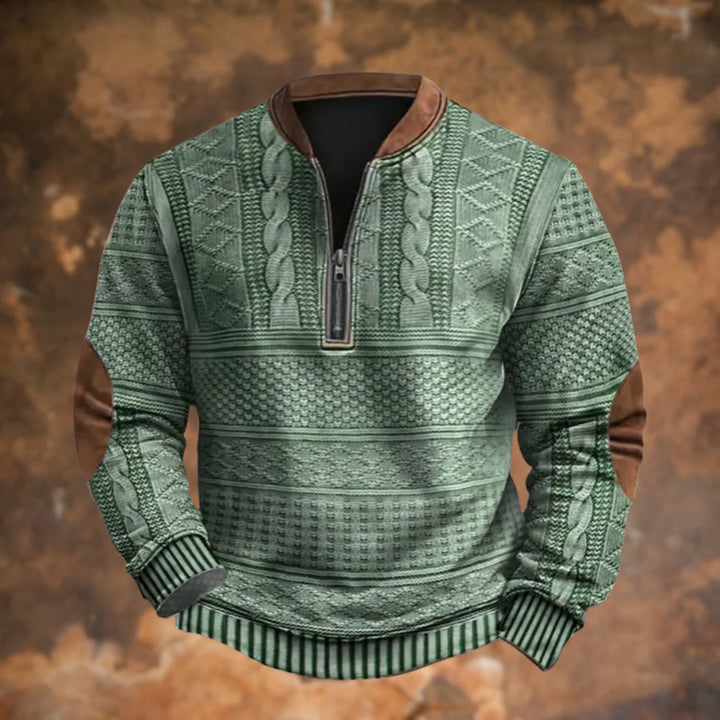 Mens Half Zip Jumper Textured Knit Cotton Blend 6