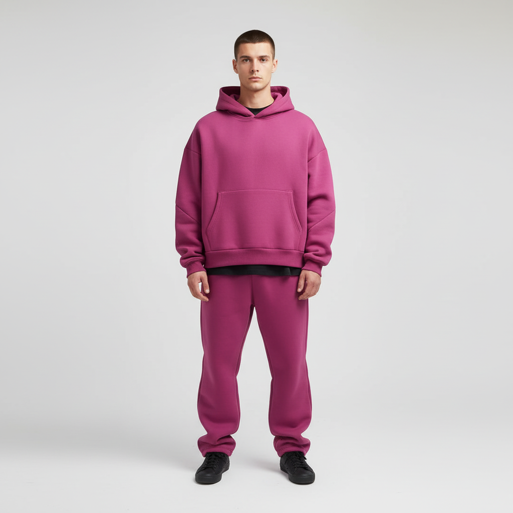 Men's Oversized Breathable Hoodie Joggers Tracksuit Set 2