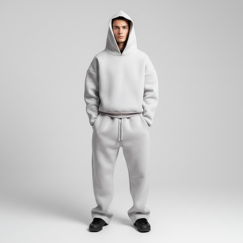 Men's Oversized Breathable Hoodie Joggers Tracksuit Set 5