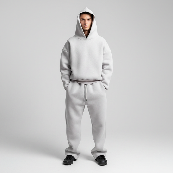 Men's Oversized Breathable Hoodie Joggers Tracksuit Set 5
