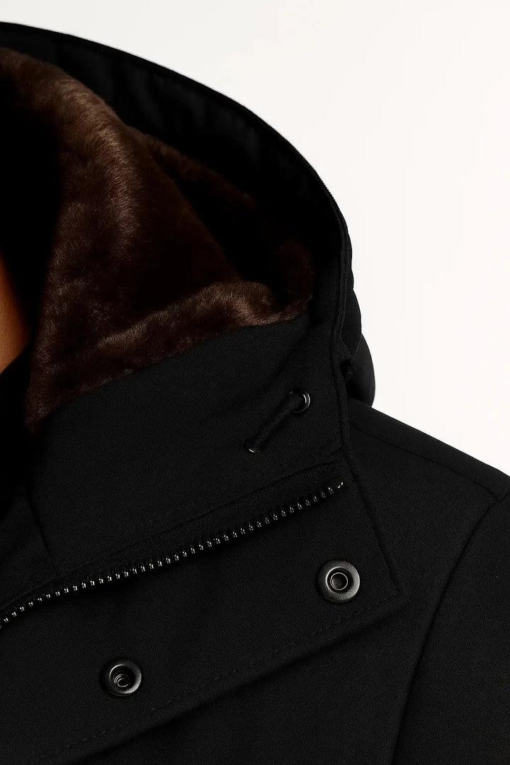 Men's Oversized Hooded Puffer Jacket Lambswool Padded 4