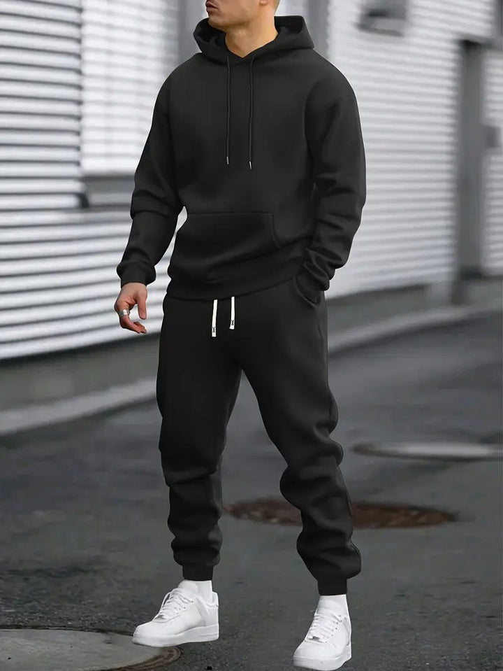 Men's Relaxed Hoodie Tracksuit Joggers Cotton Blend 1