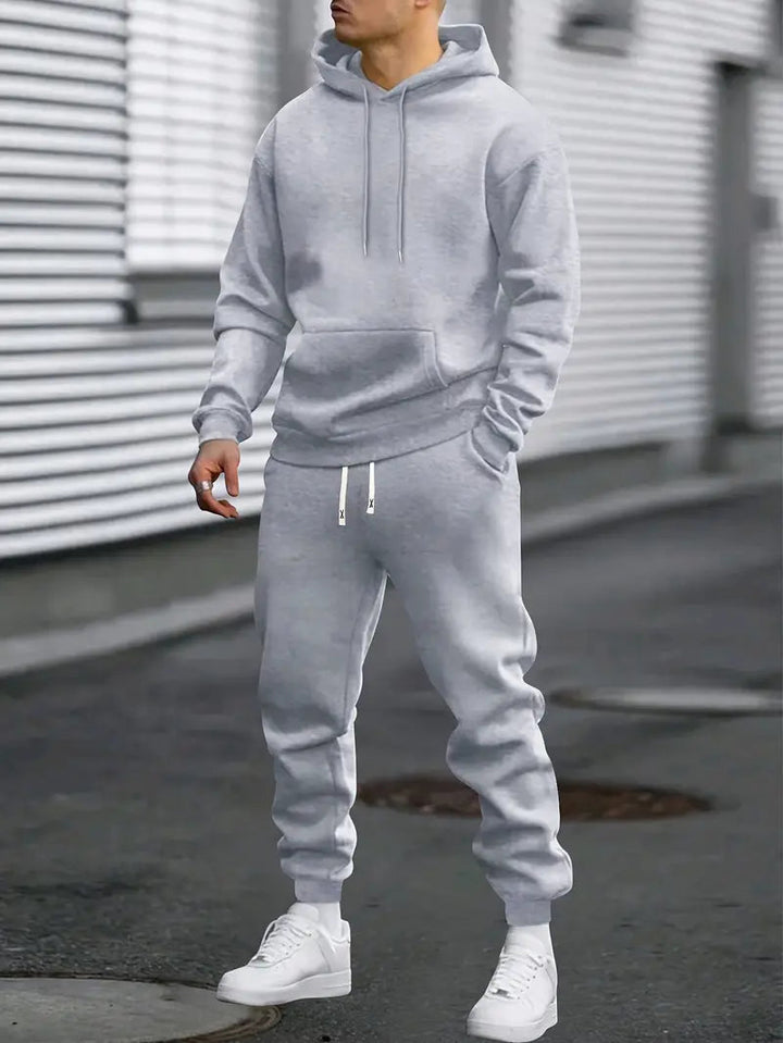 Men's Relaxed Hoodie Tracksuit Joggers Cotton Blend 3