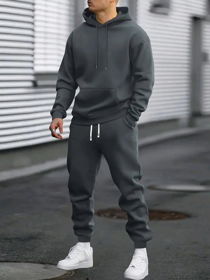 Men's Relaxed Hoodie Tracksuit Joggers Cotton Blend 4