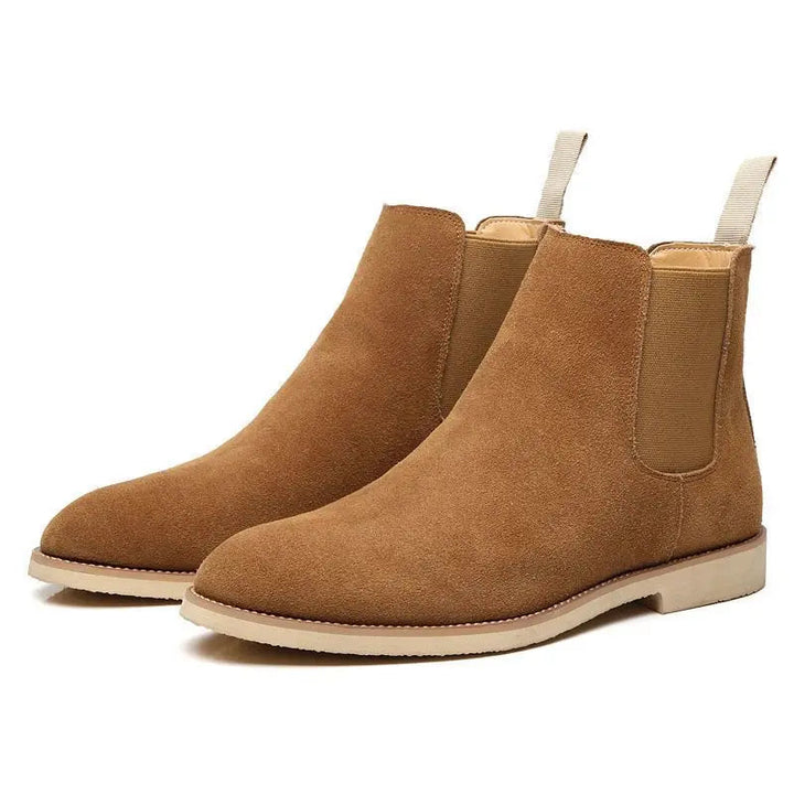 Men's Retro Medium-High Ankle Black Chelsea Boots Leather 8