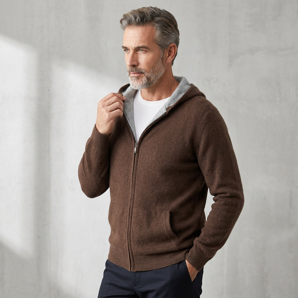 Men's Reversible Lightweight Hooded Hoodie Knit 13