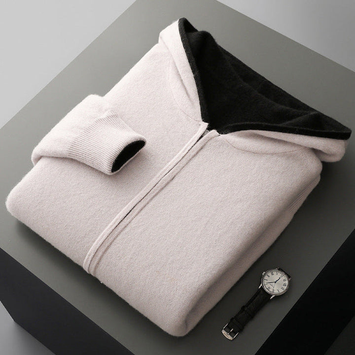 Men's Reversible Lightweight Hooded Hoodie Knit 8