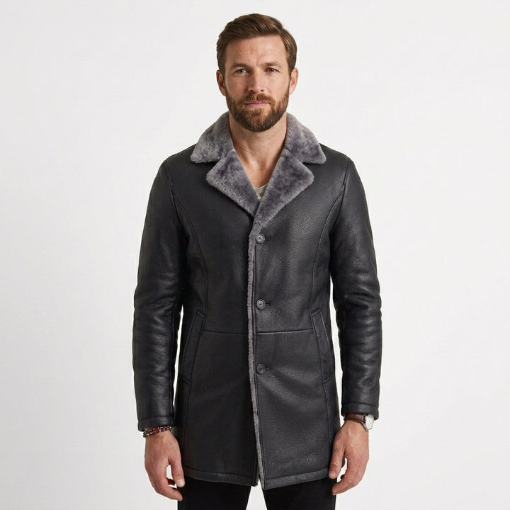 Men's Sherpa Lined Button-Front Winter Jacket Coats Sherpa 0