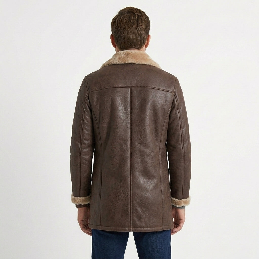 Men's Sherpa Lined Button-Front Winter Jacket Coats Sherpa 1