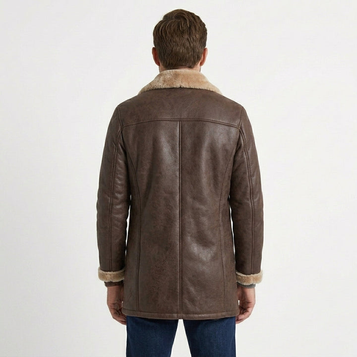 Men's Sherpa Lined Button-Front Winter Jacket Coats Sherpa 1