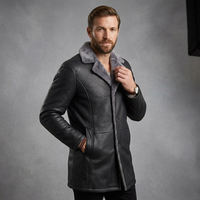 Men's Sherpa Lined Button-Front Winter Jacket Coat