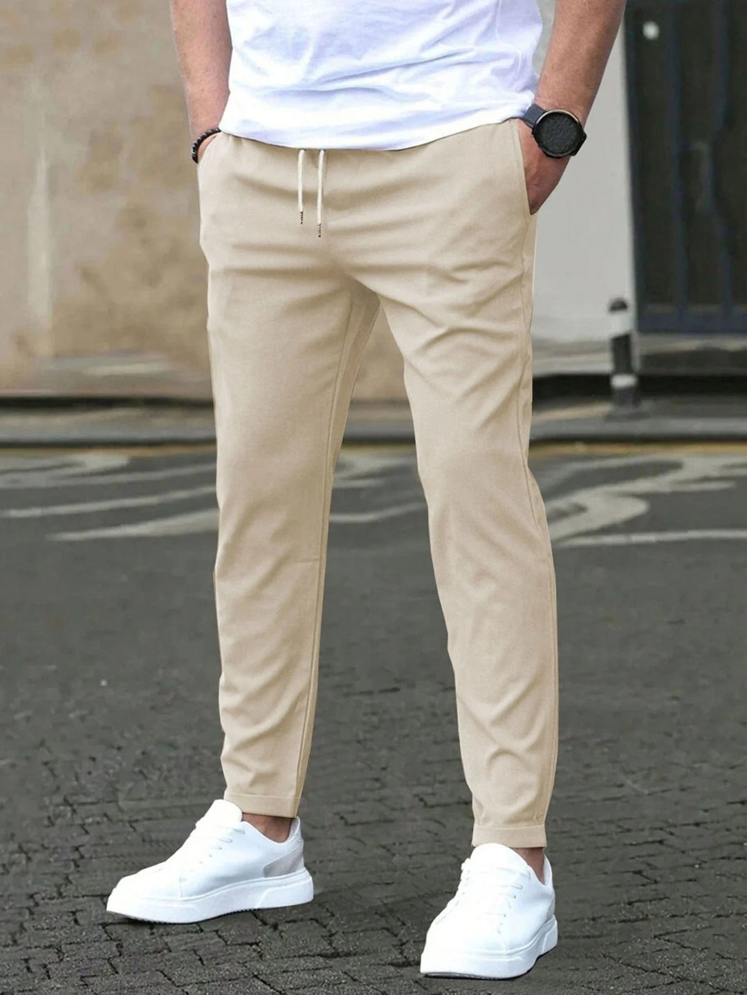 Mens Trousers Slim Tapered Stretch Performance Fiber 10