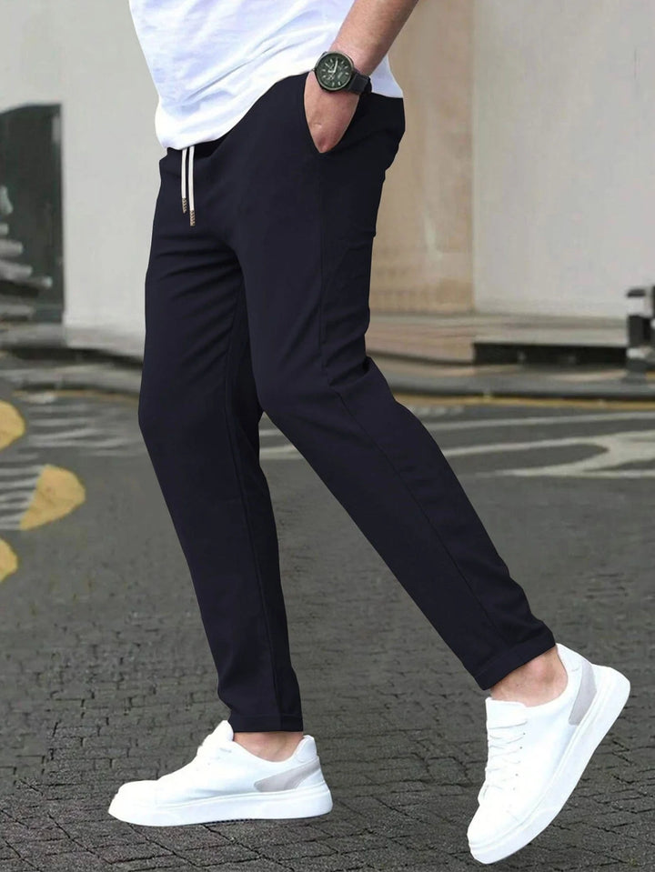 Mens Trousers Slim Tapered Stretch Performance Fiber 3