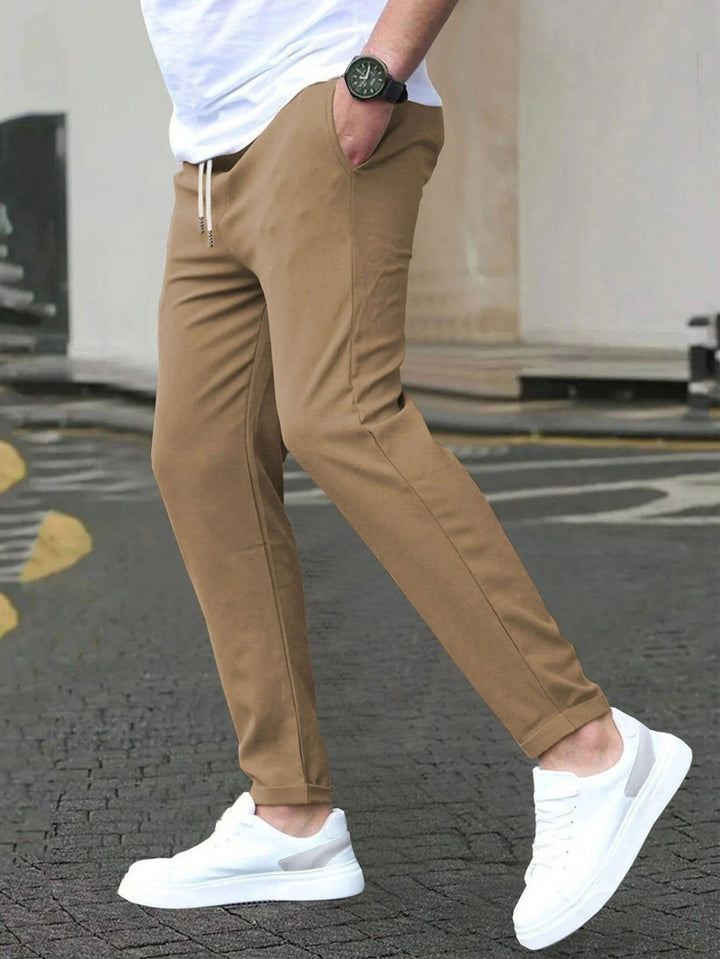 Mens Trousers Slim Tapered Stretch Performance Fiber 4
