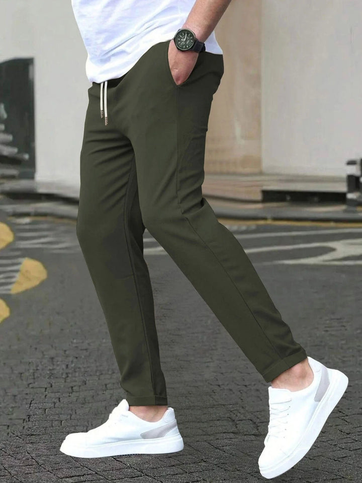 Mens Trousers Slim Tapered Stretch Performance Fiber 5