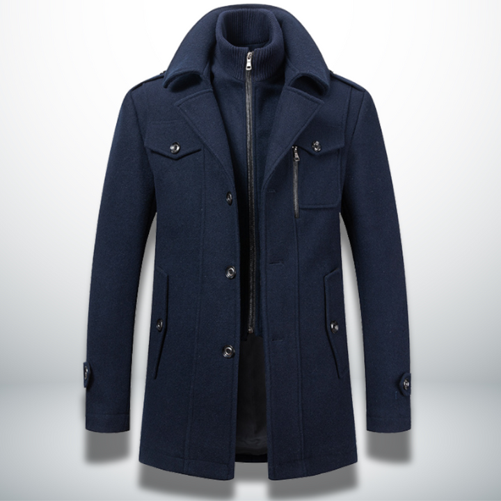 Men's Smart Casual Button Closure Overcoat Wool Blend 0