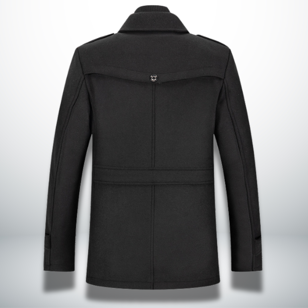 Men's Smart Casual Button Closure Overcoat Wool Blend 6
