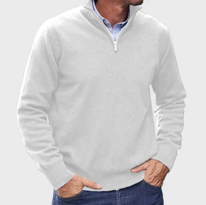 Men's Smart Casual Quarter Zip Sweater Knit Fabric 1