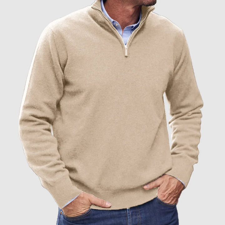 Men's Smart Casual Quarter Zip Sweater Knit Fabric 6
