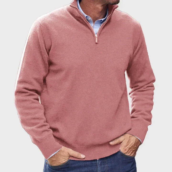 Men's Smart Casual Quarter Zip Sweater Knit Fabric 7