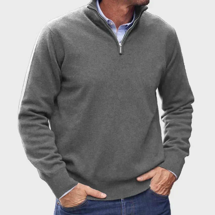 Men's Smart Casual Quarter Zip Sweater Knit Fabric 8