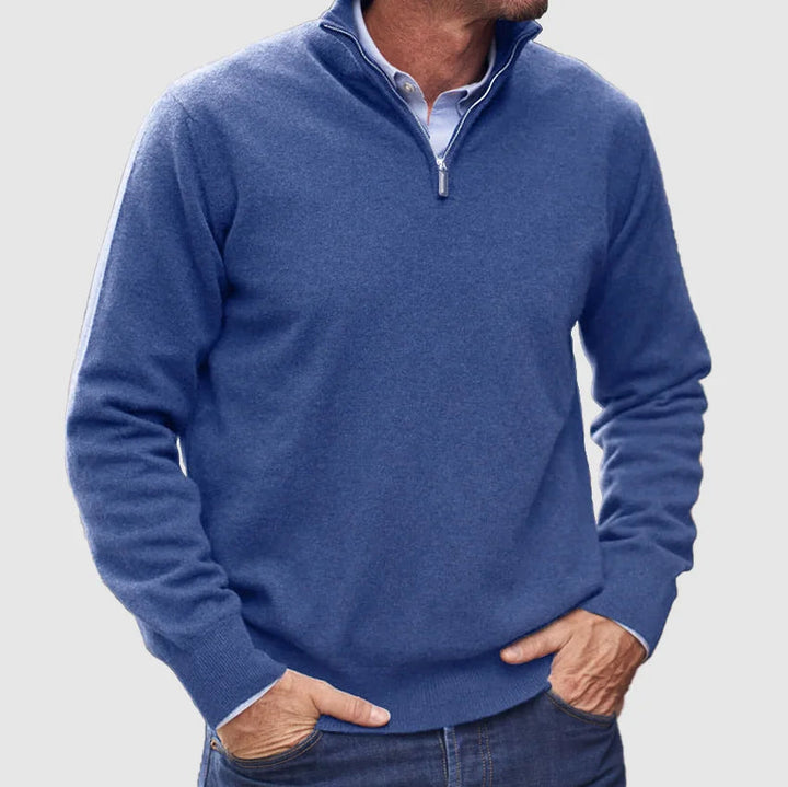 Men's Smart Casual Quarter Zip Sweater Knit Fabric 9